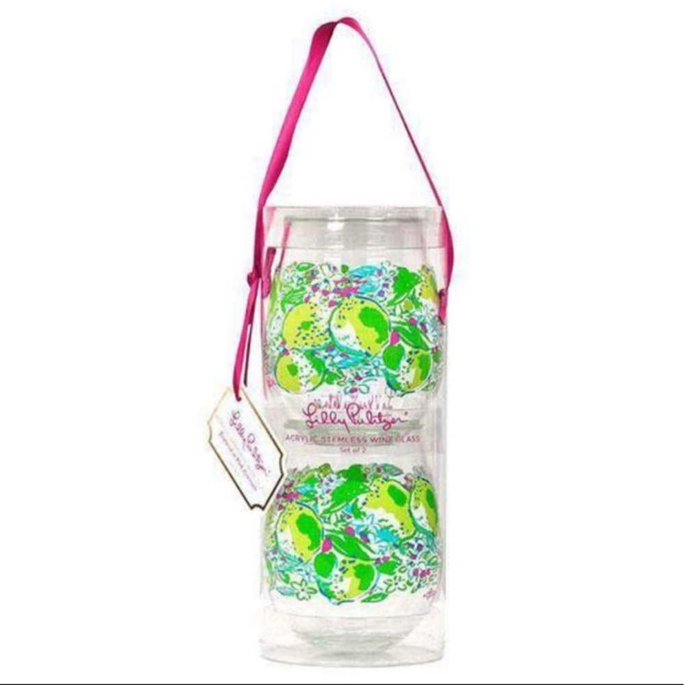 Lilly Pulitzer Stemless Acrylic Wine Glasses